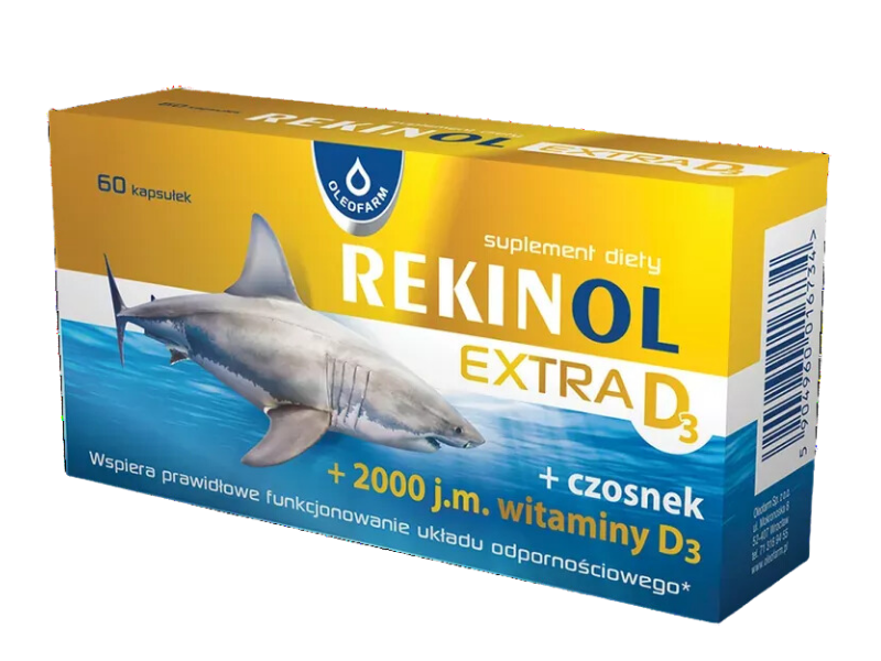 Rekinol Extra D3, kapsułki, 60 kaps.
