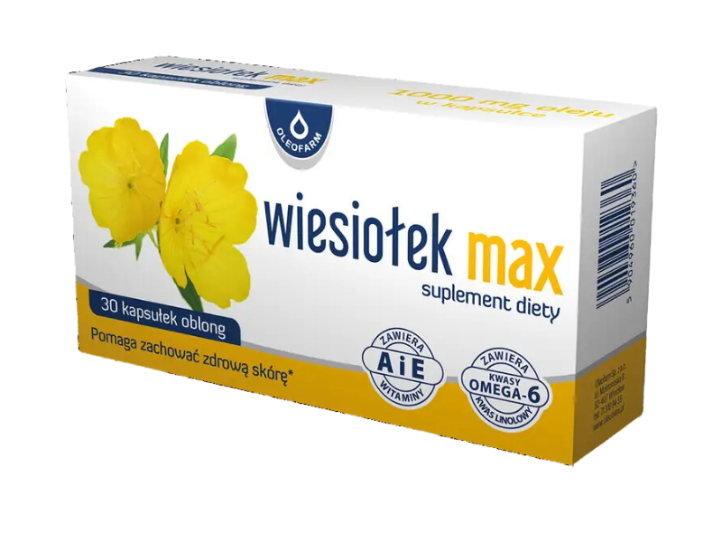 Oleofarm Wiesiołek Max, kapsułki, 30 kaps.