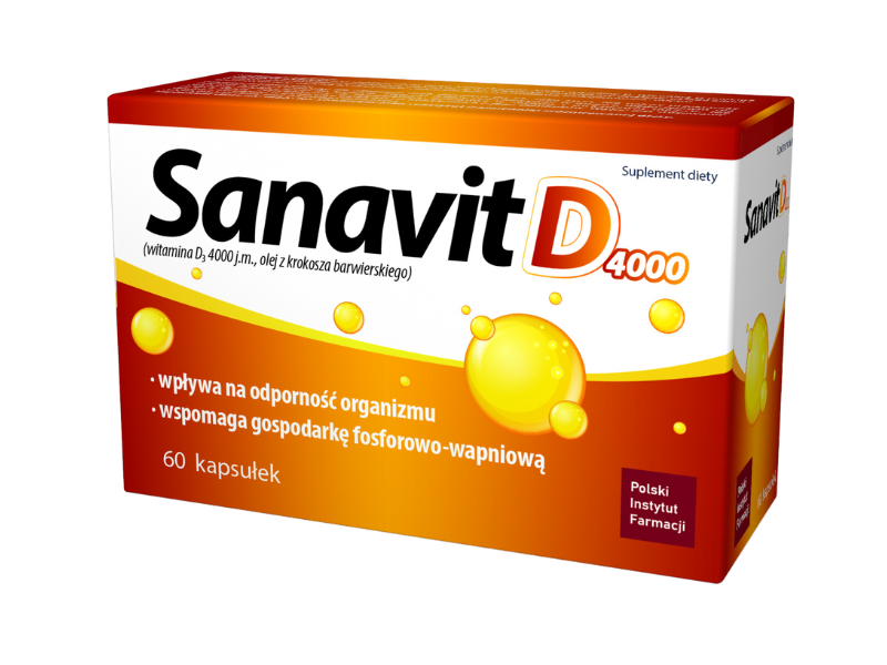 Sanavit D, kapsułki, 4000 j.m., 60 kaps.