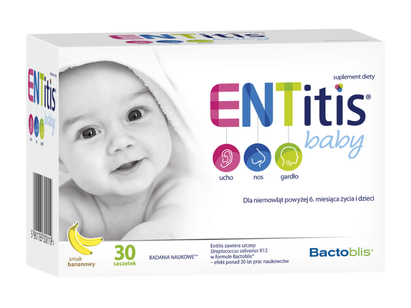 ENTitis Baby, smak bananowy, proszek w saszetkach, 30 sasz.