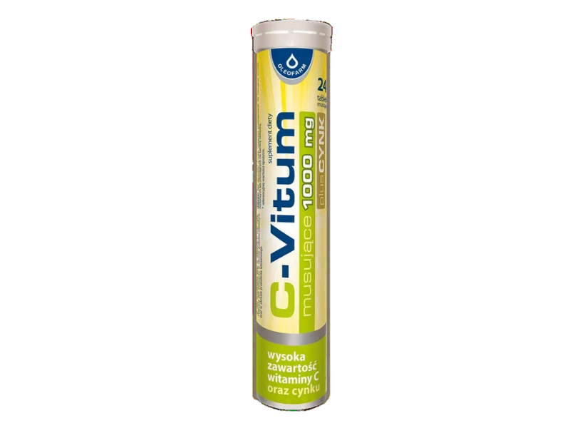 C-Vitum witamina C plus cynk, tabletki musujące, 1000 mg + 10 mg, 24 szt.