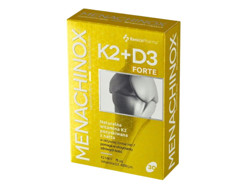Menachinox K2+D3 4000 forte, kapsułki, 75 µg + 100 µg, 30 kaps.