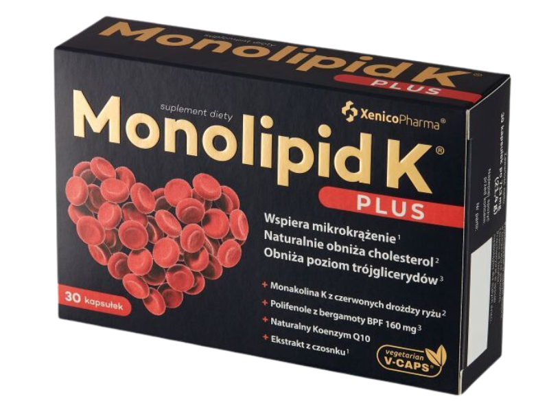 Monolipid K Plus na cholesterol, kapsułki, 30 kaps.