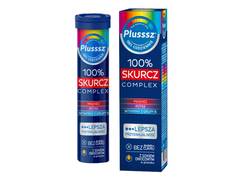 Polski Lek Plusssz 100% Skurcz Complex, tabletki musujące, 20 tabl.