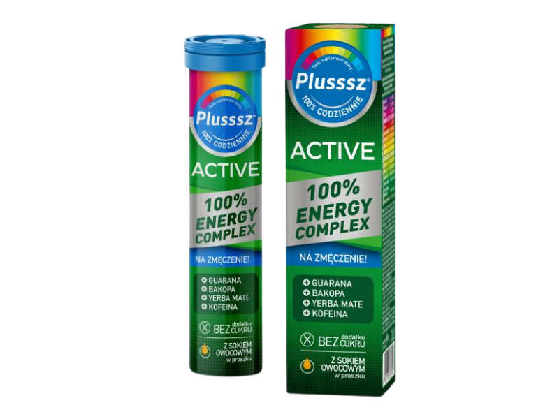 Plusssz Active 100% Energy Complex, tabletki musujące, 20 tabl.