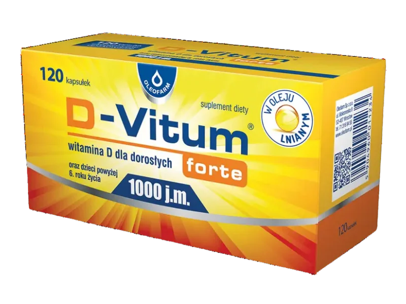 D-Vitum forte, kapsułki, 25 µg, 120 kaps.