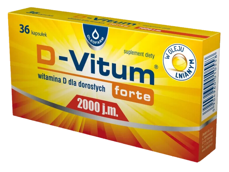 D-Vitum Forte, kapsułki, 2000 j.m., 120 kaps.