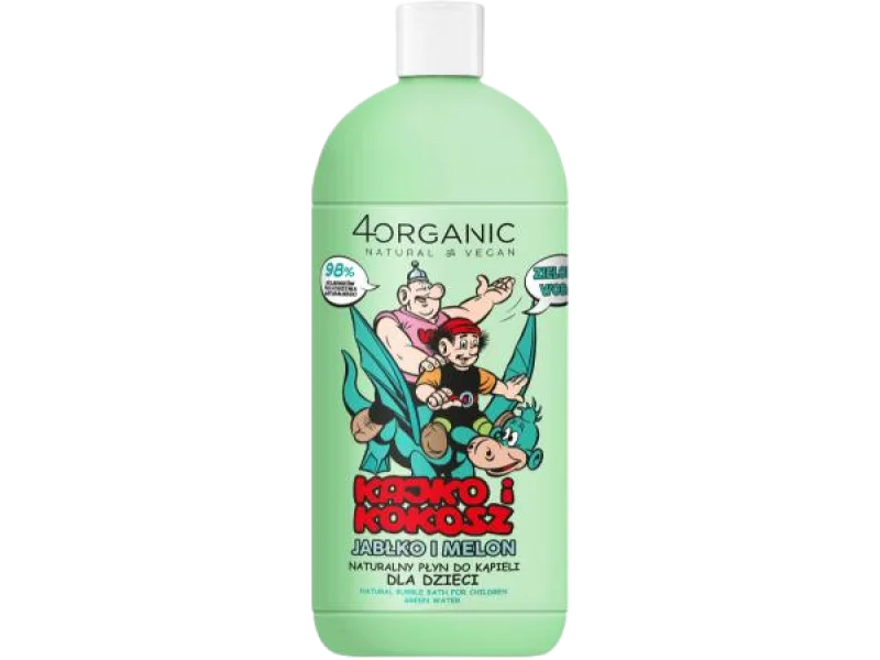 4ORGANIC Naturalny płyn do kąpieli dla dzieci Kajko i Kokosz zielona woda Jabłko i melon, 500 ml
