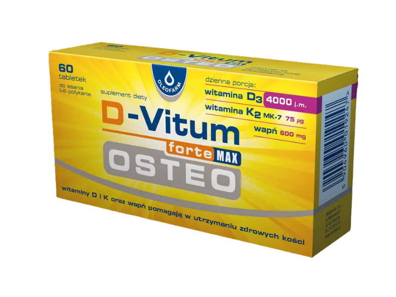 D-Vitum Forte Max OSTEO, tabletki do ssania, 60 tabl.