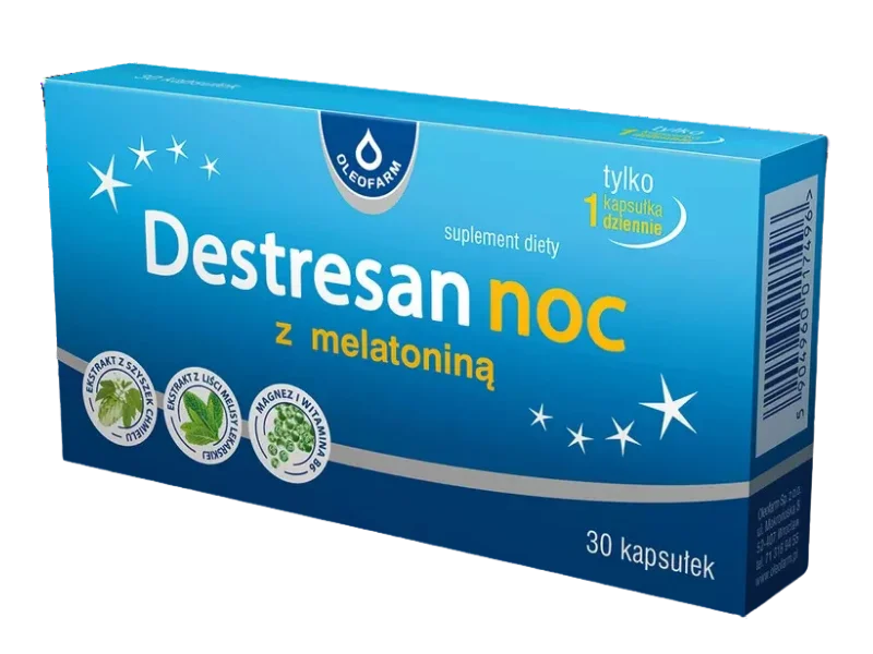 Destresan noc z melatoniną, kapsułki, 30 kaps.