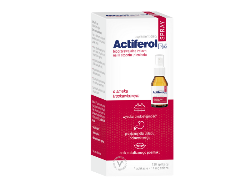 Actiferol Fe, smak truskawkowy, spray, 60 ml
