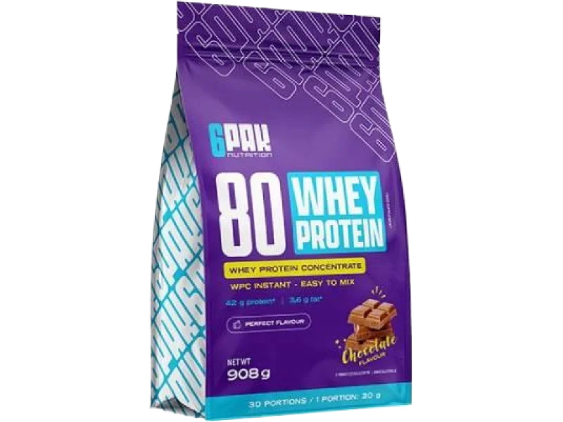 6PAK 80 Whey Protein smak czekoladowy, proszek, 908 g