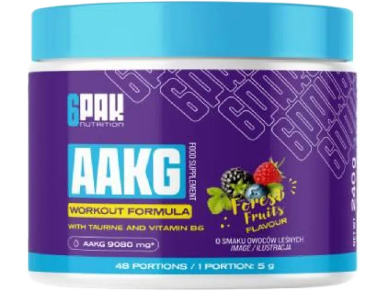 6PAK Nutrition AAKG smak owoce leśne, proszek, 240 g