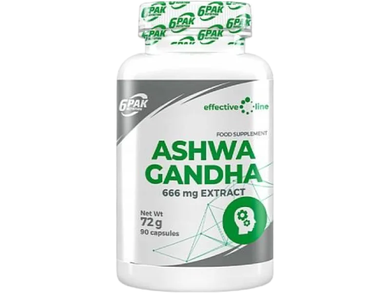 6Pak Nutrition Ashwagandha, kapsułki, 666 mg, 90 kaps.