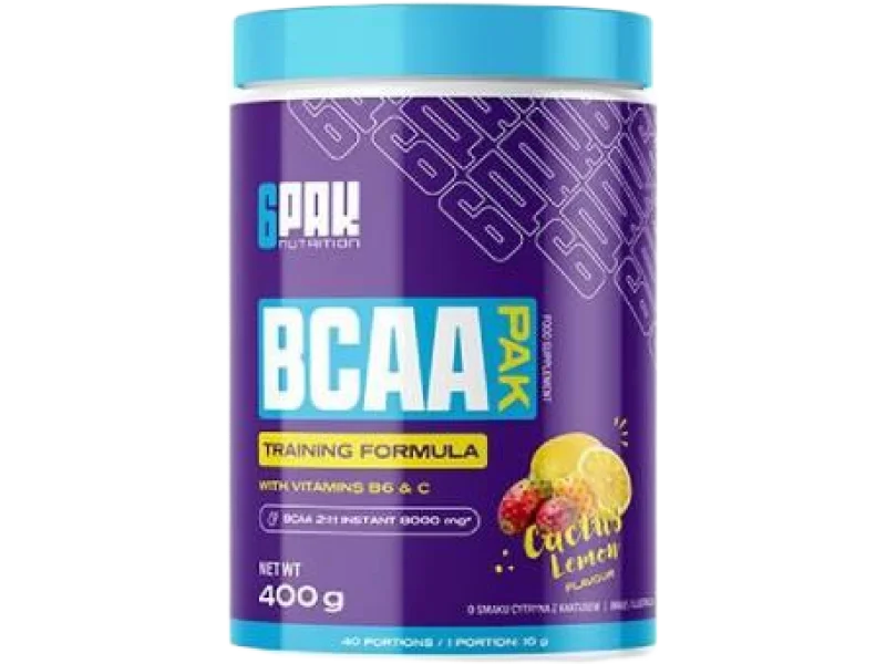 6Pak Nutrition BCAA Pak smak cytryna z kaktusem, proszek, 400 g