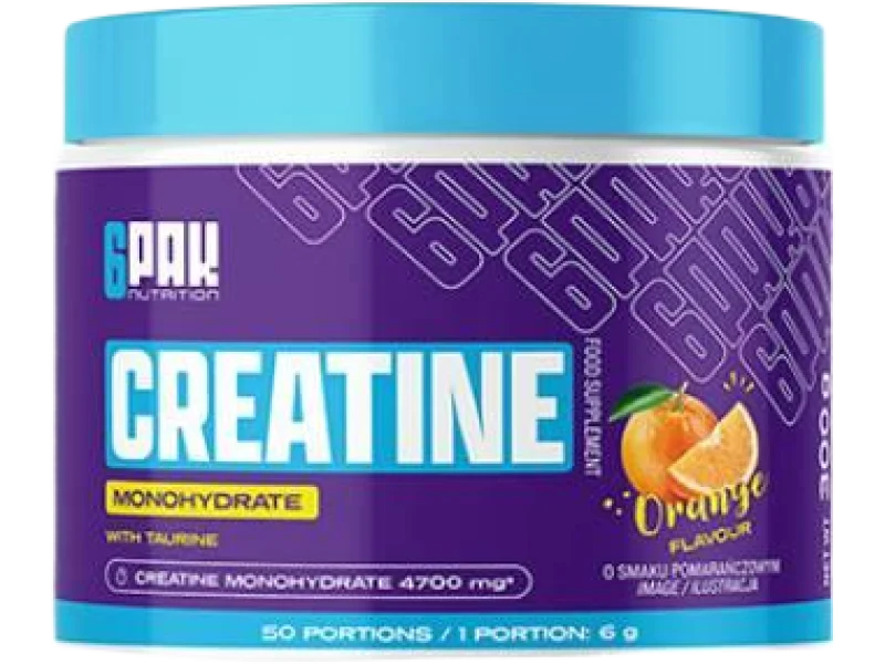 6Pak Nutrition Creatine Monohydrate smak pomarańczowy, proszek, 300 g