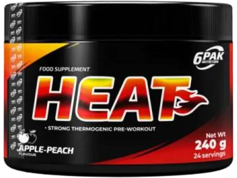 6Pak Nutrition Heat Jabłko-Brzoskwinia, proszek, 240 g