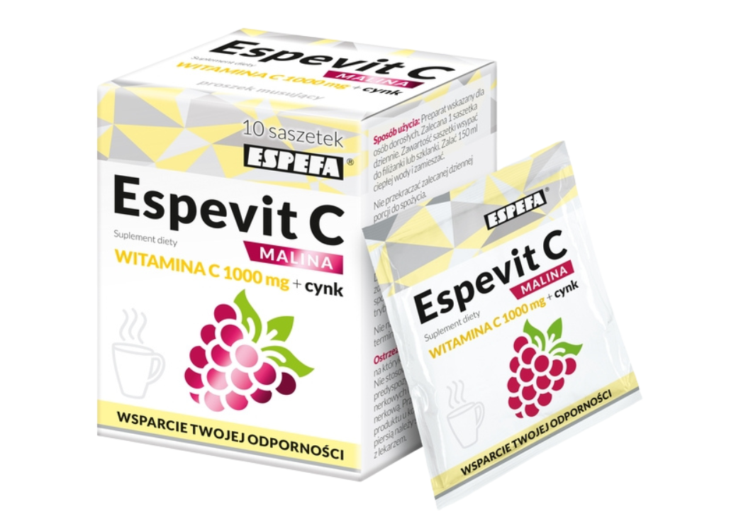 Espevit C, smak maliny, saszetki, 10 szt.
