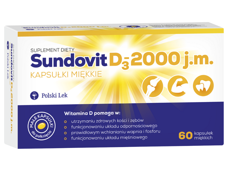 Sundovit D3, kapsułki miękkie, 2000 j.m., 60 kaps.