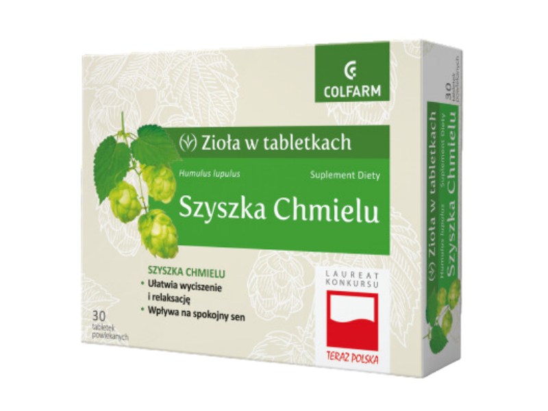 Zioła szyszka i chmielu, tabletki, 30 tabl.