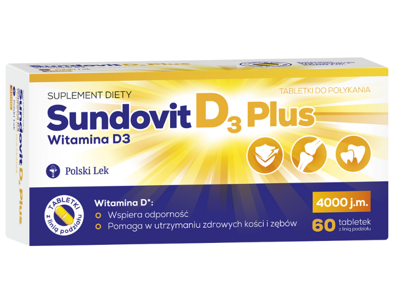 SUNDOVIT D3 Plus, tabletki, 60 tabl.
