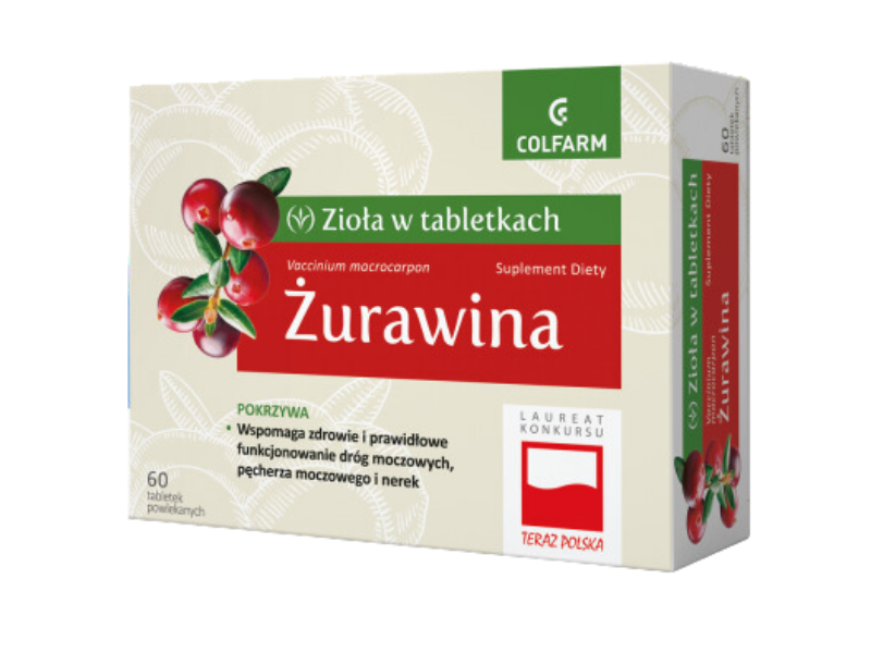 Colfarm Żurawina, tabletki, 60 tabl.