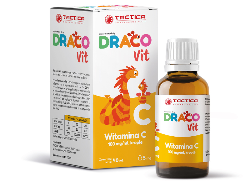 Dracovit Witamina C, krople, 5 mg/kropla, 40 ml