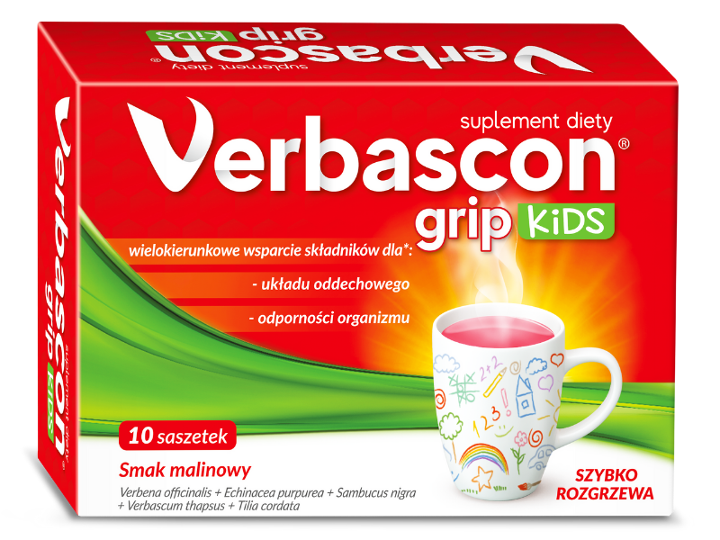 Verbascon Kids Grip, proszek, 10 sasz.