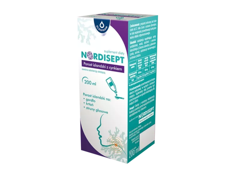 Nordisept Porost islandzki z cynkiem, syrop, 150 ml