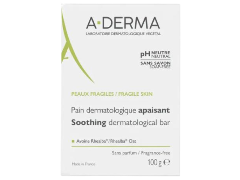 A-Derma Łagodząca kostka dermatologiczna do mycia ciała, 100 g