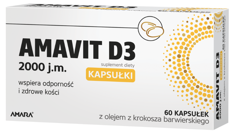 AMAVIT D3, kapsułki miękkie, 2000 j.m., 60 kaps.