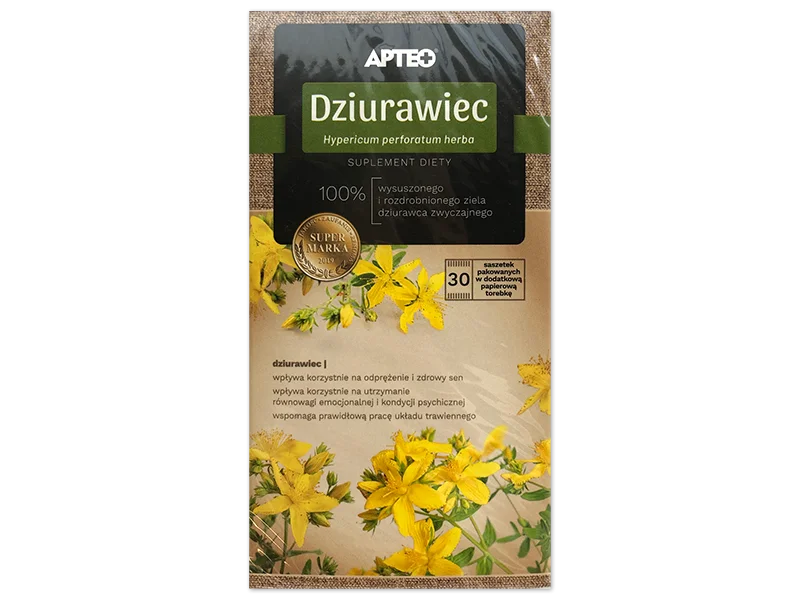 Apteo dziurawiec, zioła do zaparzania, 30 sasz.