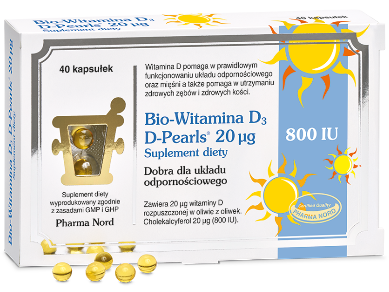 Bio-Witamina D3 D-Pearls, kapsułki, 20 µg, 40 kaps.