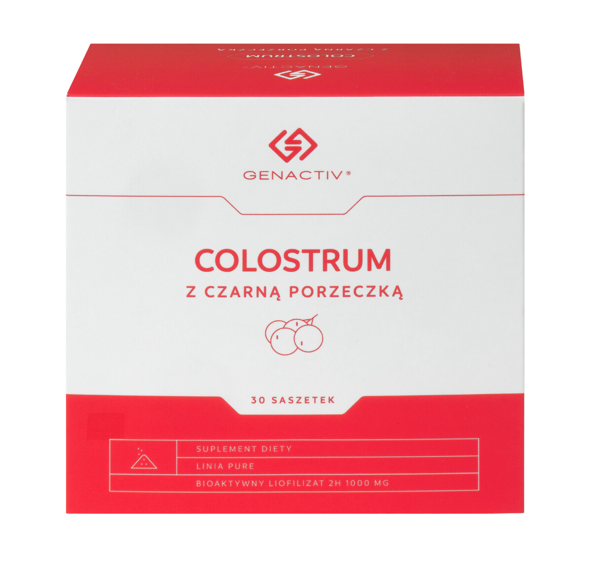 Genactiv Colostum z czarną porzeczką, proszek, 30 sasz.