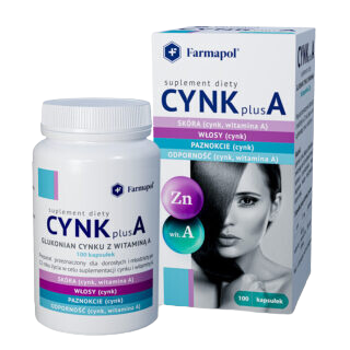Cynk Plus A, kapsułki, 100 kaps.