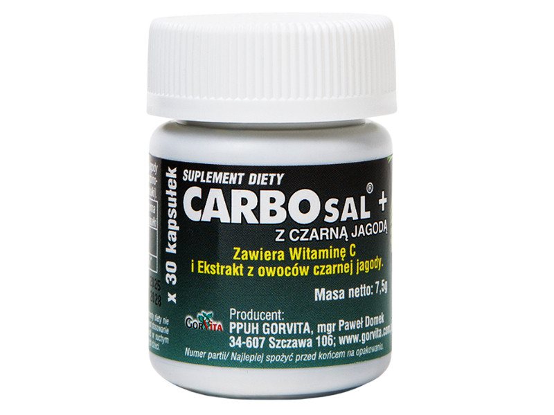 Carbosal + z czarną jagodą, kapsułki, 30 kaps.