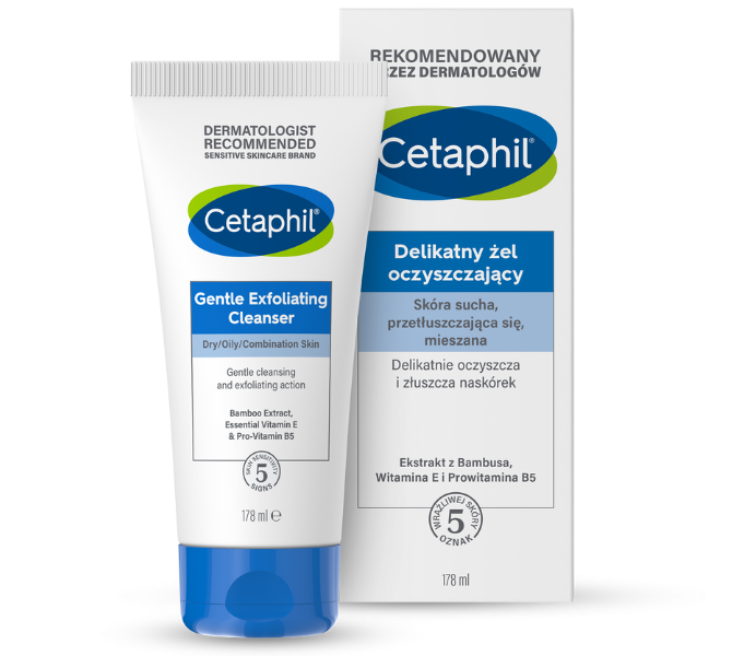 Cetaphil delikatny żel oczyszczający do twarzy z peelingiem, 178 ml