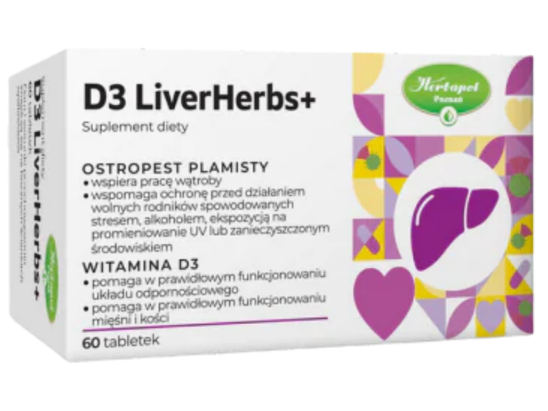 Herbapol Poznań D3 Liverherbs+, tabletki, 60 tabl.