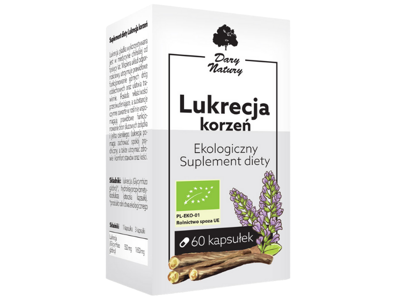 Dary Natury Lukrecja korzeń, kapsułki, 550 mg, 60 kaps.