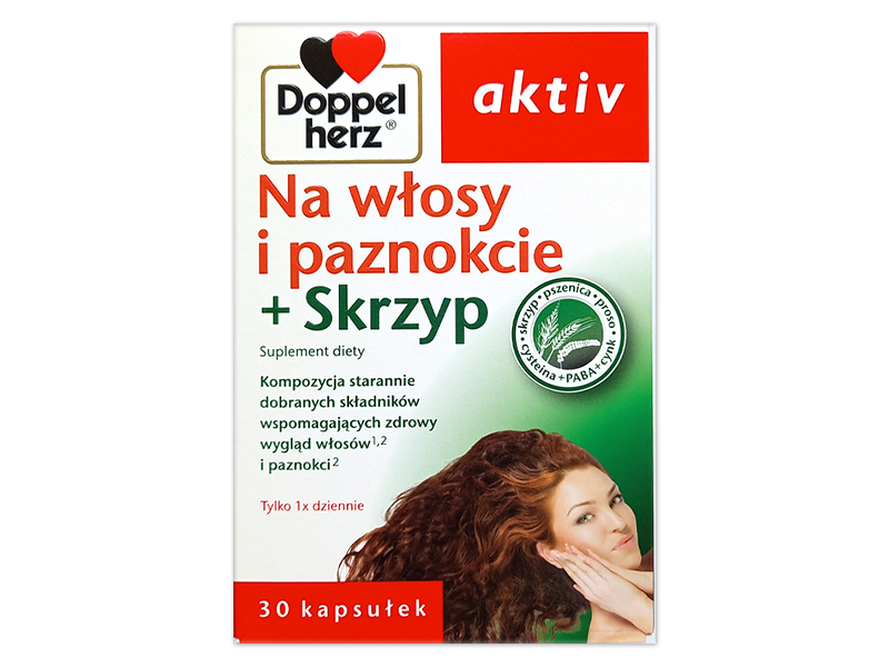 Doppelherz Aktiv na włosy i paznokcie + skrzyp, kapsułki, 30 kaps.