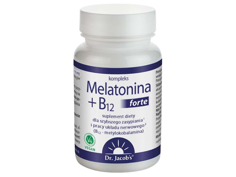 Dr Jacobs Melatonina + B12 Forte, tabletki, 90 tabl.