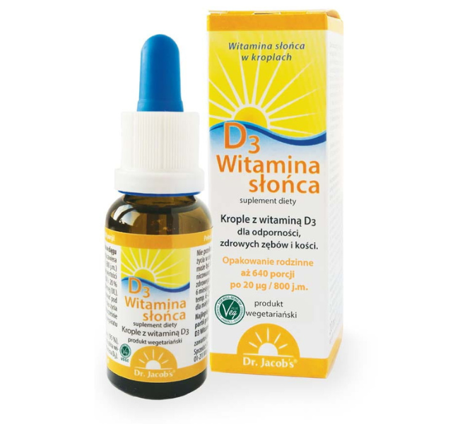 Dr Jacobs D3 Forte witamina słońca, krople, 50 µg, 20 ml
