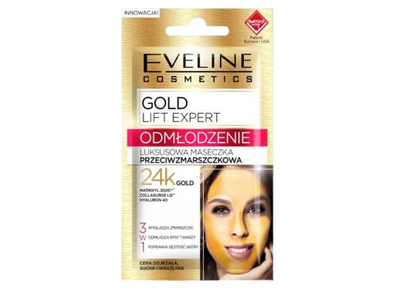 EVELINE Gold Lift Expert Odmłodzenie Luksusowa maseczka do twarzy przeciwzmarszczkowa, maska, 7 ml