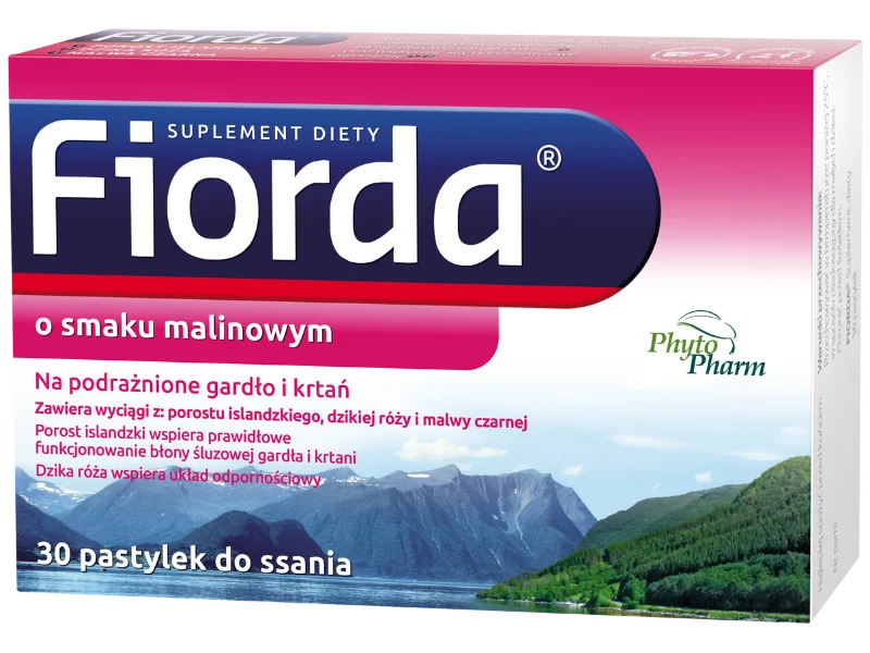 Fiorda, smak czarnej porzeczki, pastylki do ssania, 60 szt.