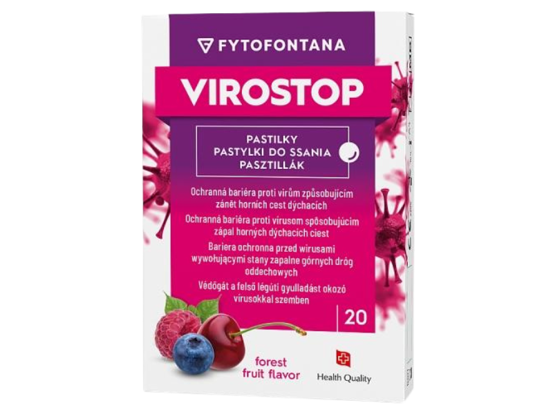Fytofontana Virostop o smaku owoców leśnych, pastylki do ssania, 20 szt.
