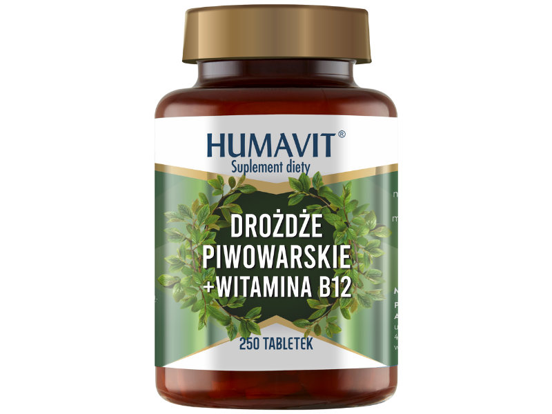 HUMAVIT Drożdże piwowarskie + witamina B12, tabletki, 250 tabl.