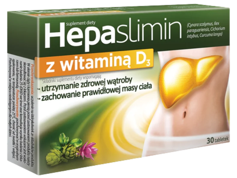 Hepaslimin z witaminą D3, tabletki, 30 tabl.