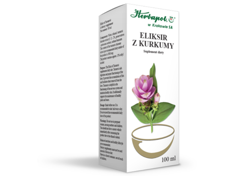 Herbapol Kraków eliksir z kurkumy, 100 ml