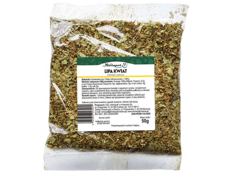 Herbapol Kraków Lipa kwiat, zioła do zaparzania, 50 g