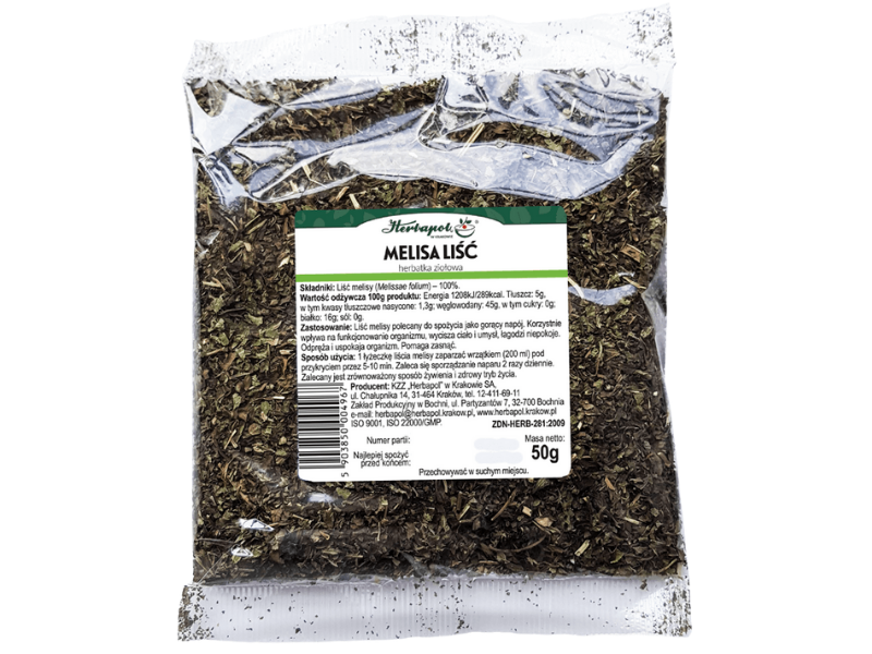 Herbapol Kraków melisa liść, zioła do zaparzania, 50 g